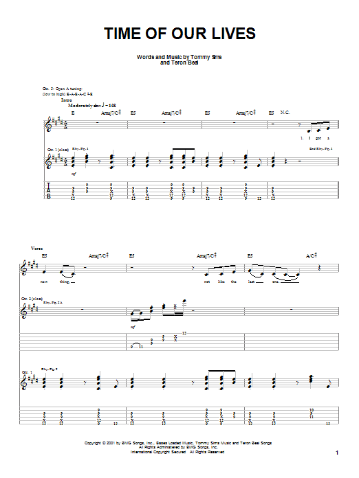 Bonnie Raitt Time Of Our Lives sheet music notes and chords arranged for Guitar Tab
