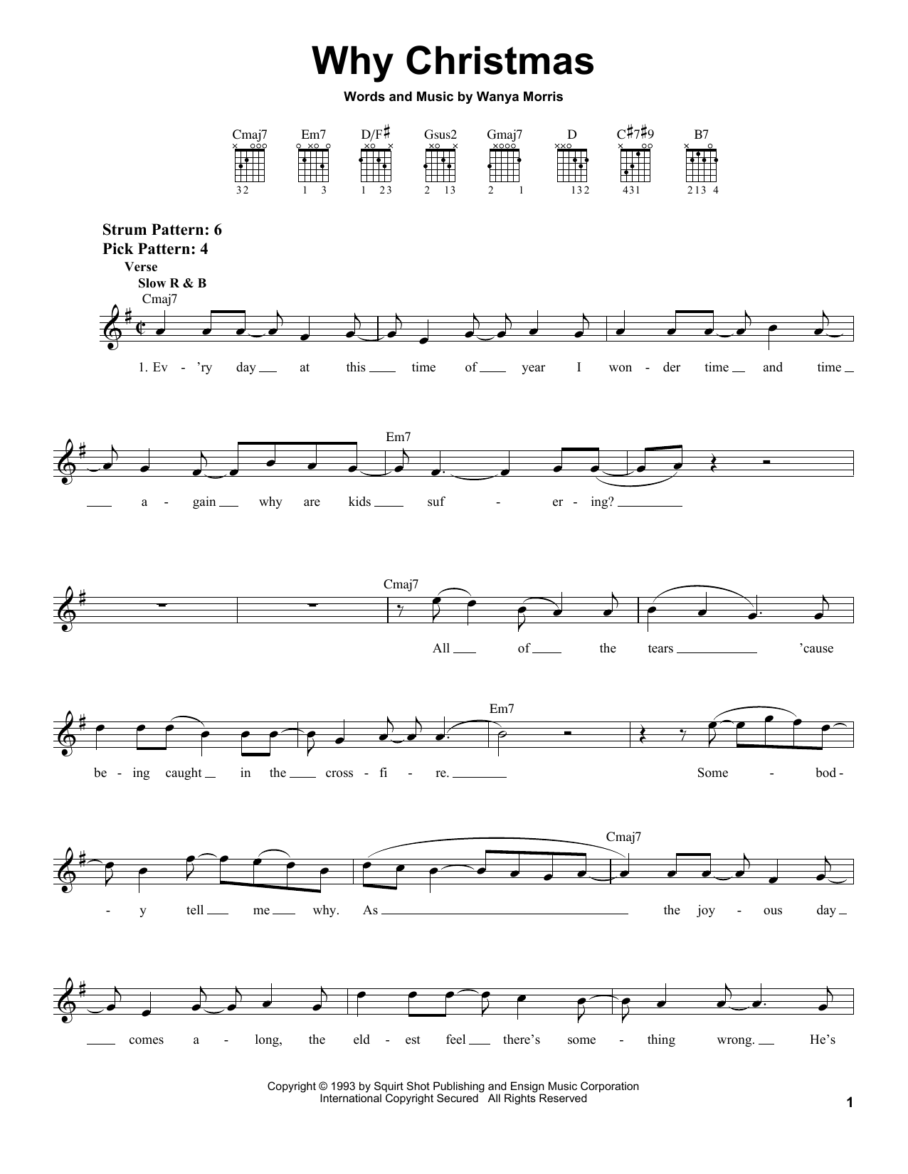 Boyz II Men Why Christmas sheet music notes and chords arranged for Easy Guitar