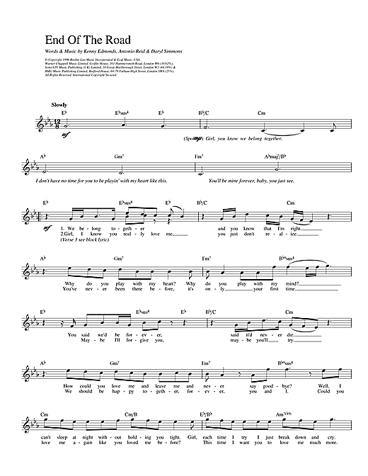 Boyz II Men End Of The Road sheet music notes and chords. Download Printable PDF.