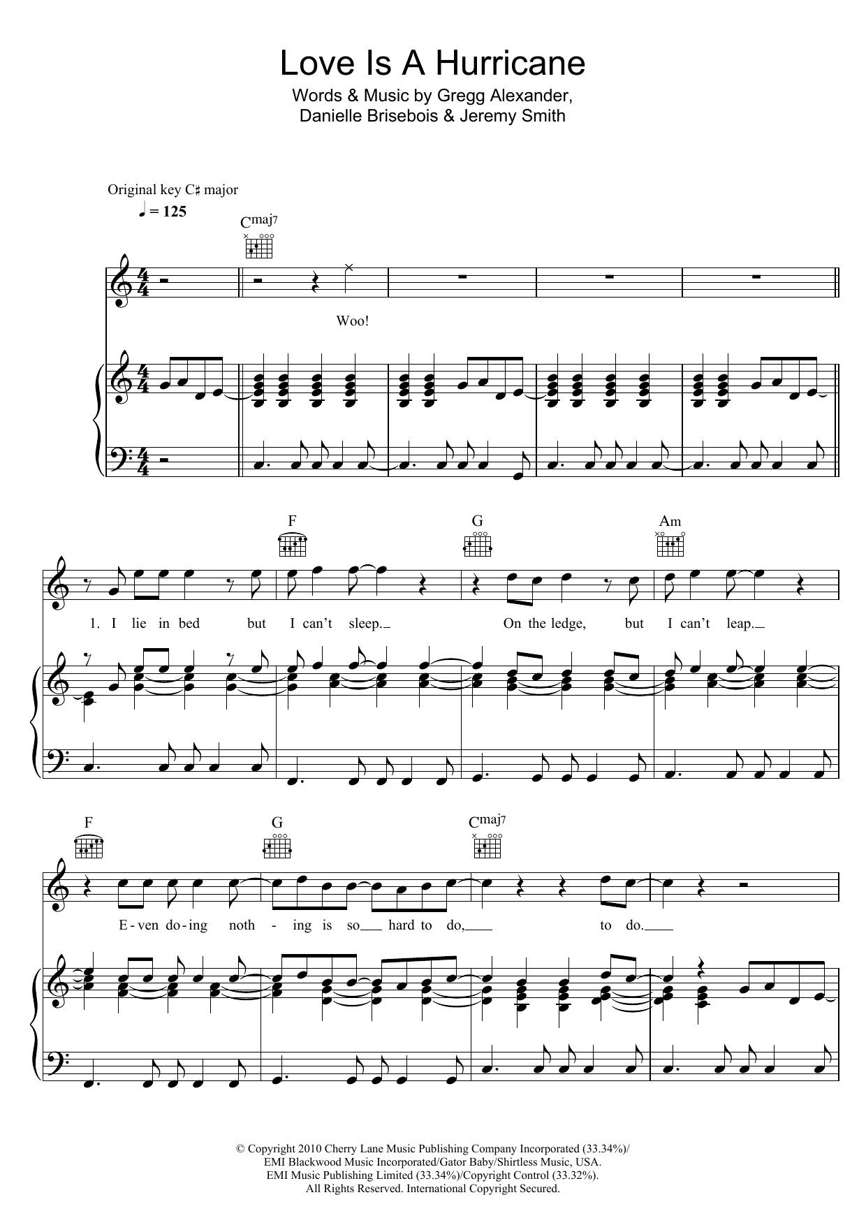 Boyzone Love Is A Hurricane sheet music notes and chords arranged for Piano, Vocal & Guitar Chords