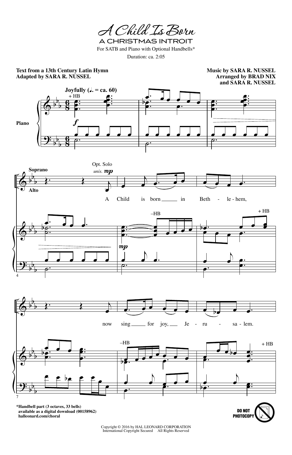 Brad Nix A Child Is Born (A Christmas Introit) sheet music notes and chords arranged for SATB Choir