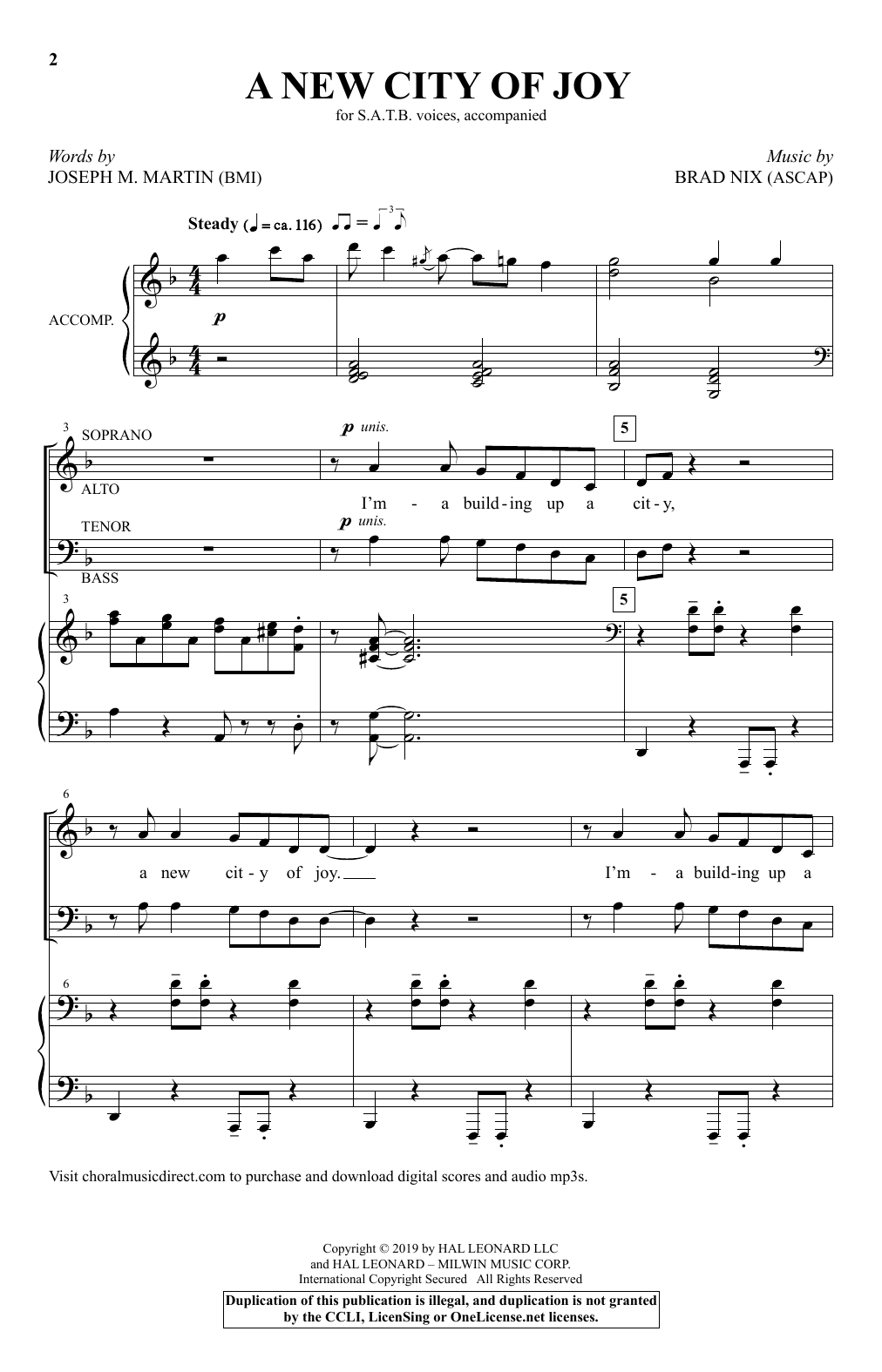 Brad Nix A New City Of Joy sheet music notes and chords arranged for SATB Choir