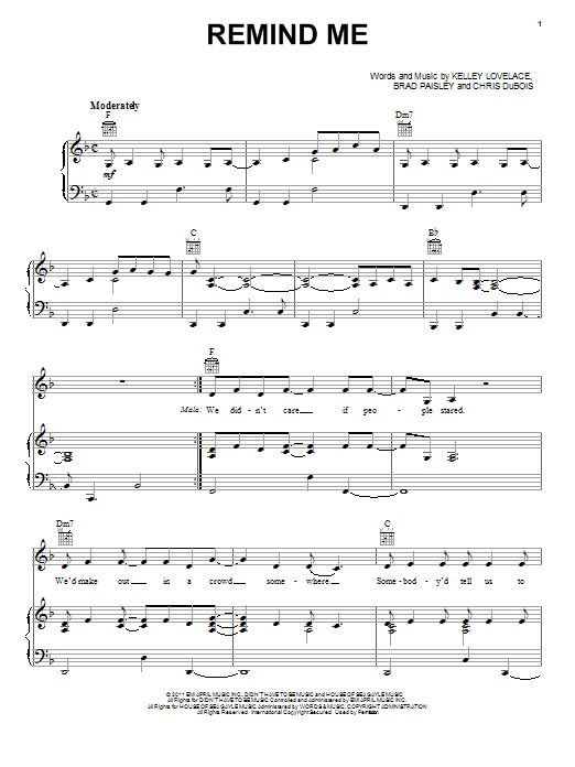 Brad Paisley & Carrie Underwood Remind Me sheet music notes and chords arranged for Ukulele