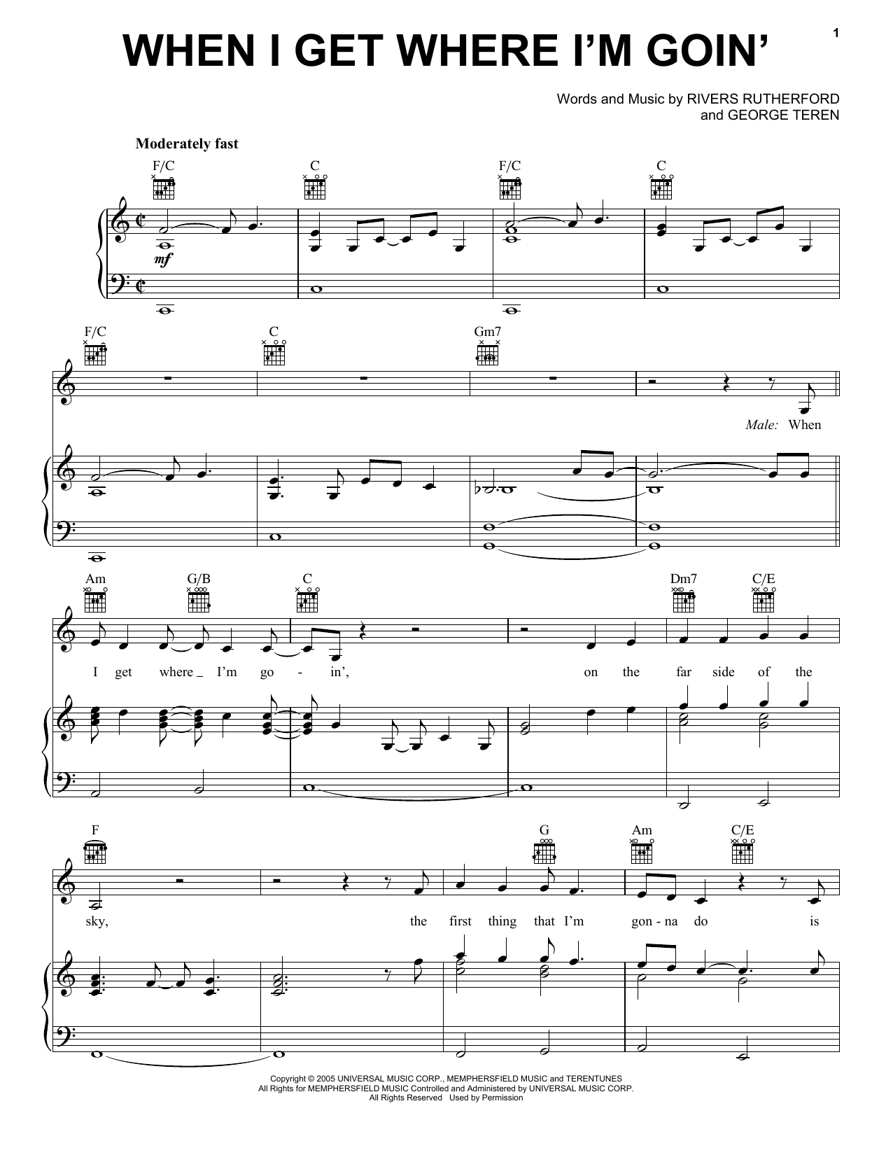 Brad Paisley featuring Dolly Parton When I Get Where I'm Goin' sheet music notes and chords arranged for Easy Piano