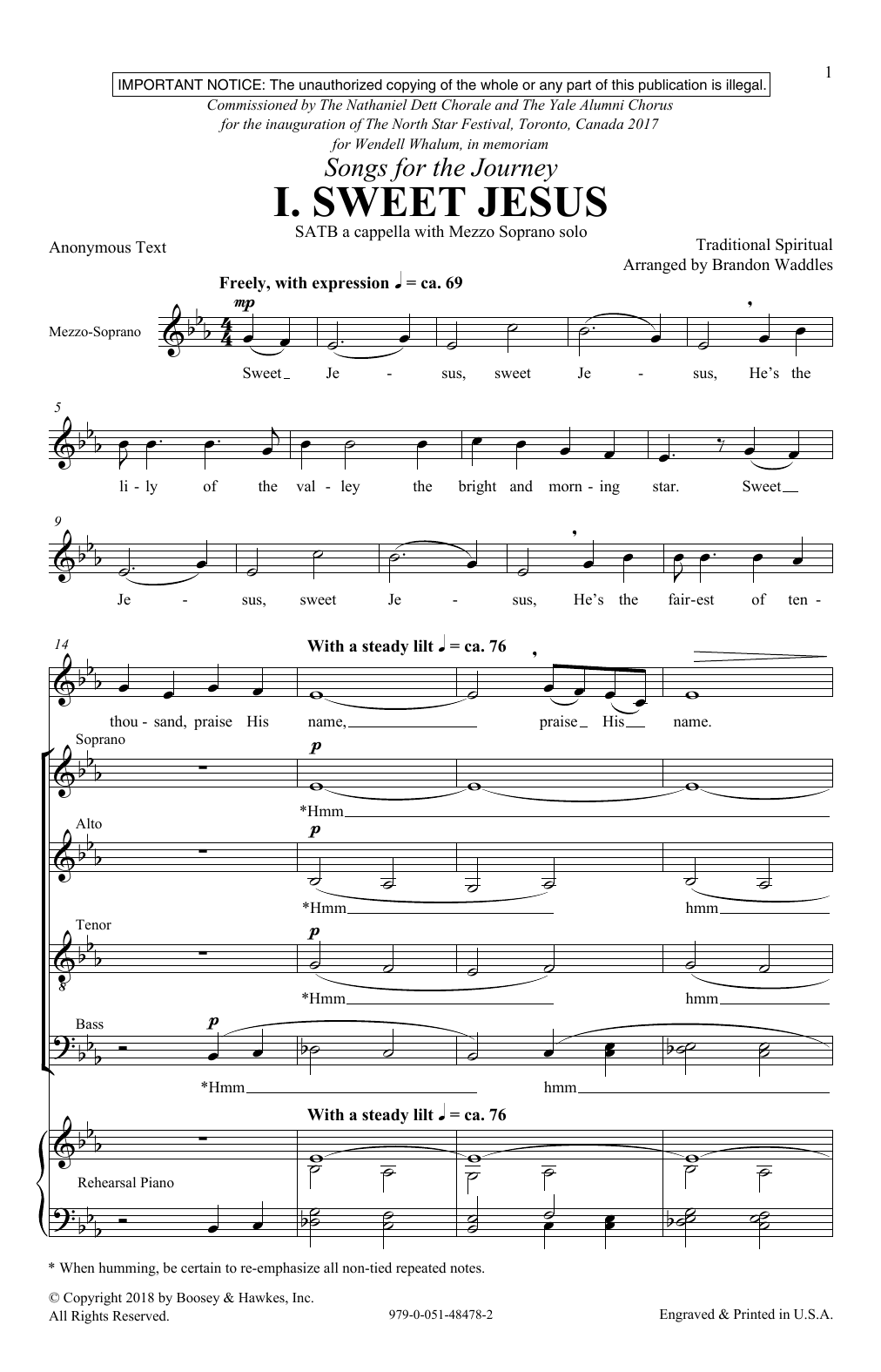 Brandon Waddles Sweet Jesus sheet music notes and chords arranged for SATB Choir