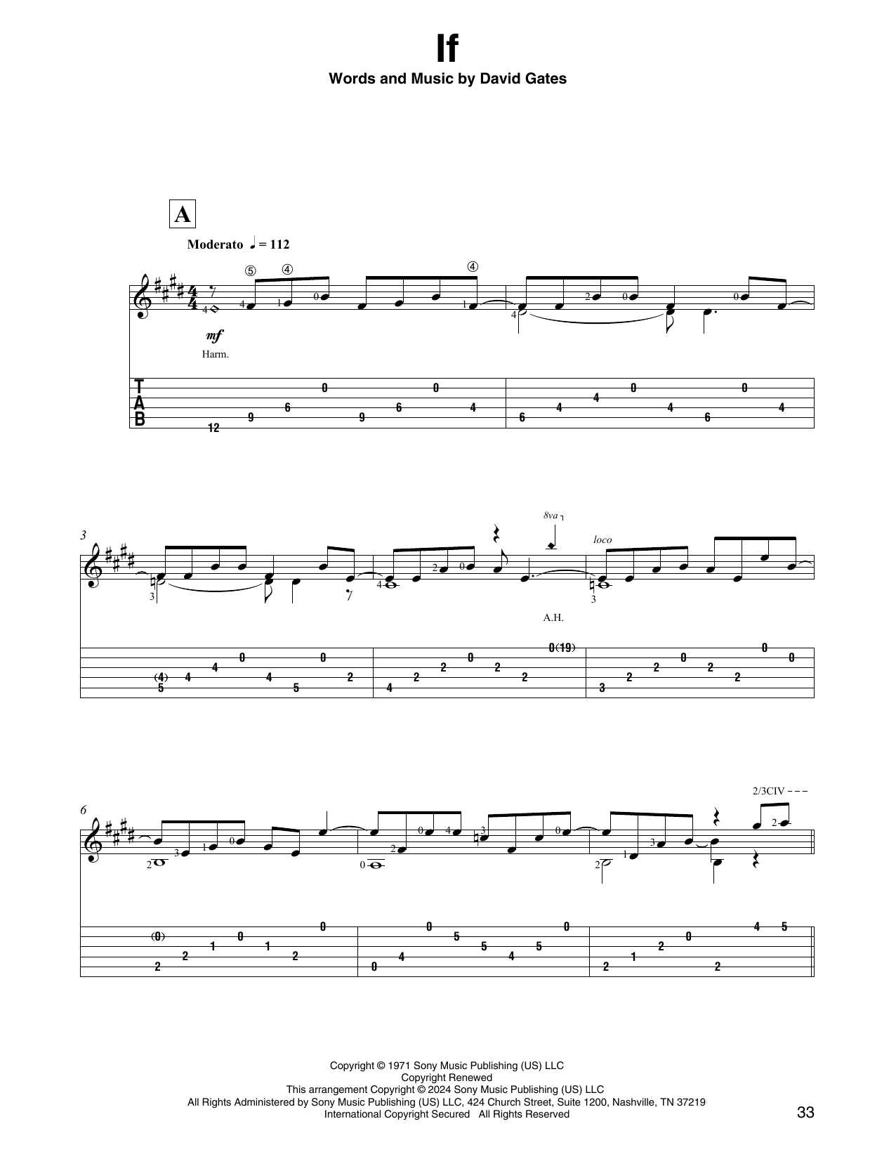 Bread If (arr. David Jaggs) sheet music notes and chords arranged for Solo Guitar