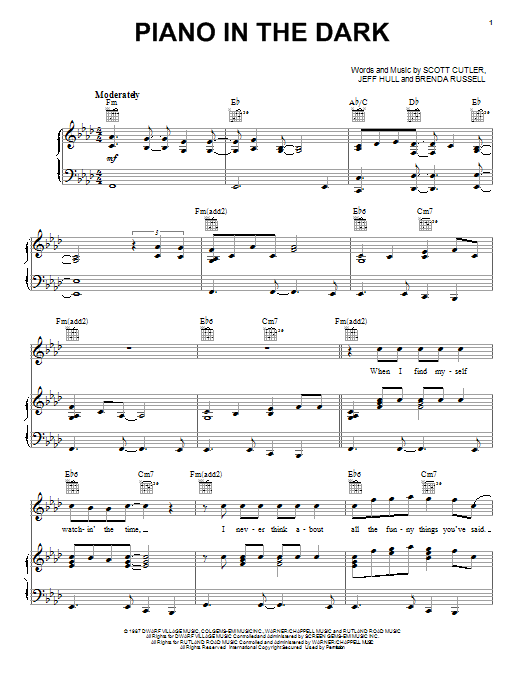 Brenda Russell Piano In The Dark sheet music notes and chords arranged for Piano, Vocal & Guitar Chords (Right-Hand Melody)