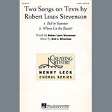 Bret L. Silverman 'Two Songs On Texts By Robert Louis Stevenson' Unison Choir