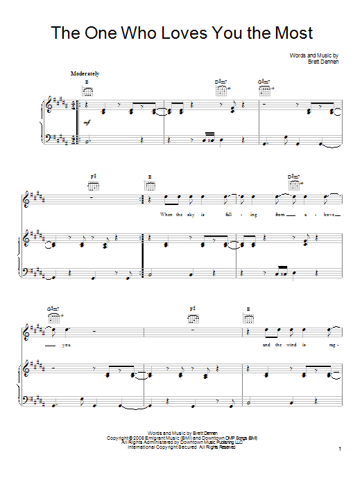 Brett Dennen The One Who Loves You The Most sheet music notes and chords arranged for Guitar Tab