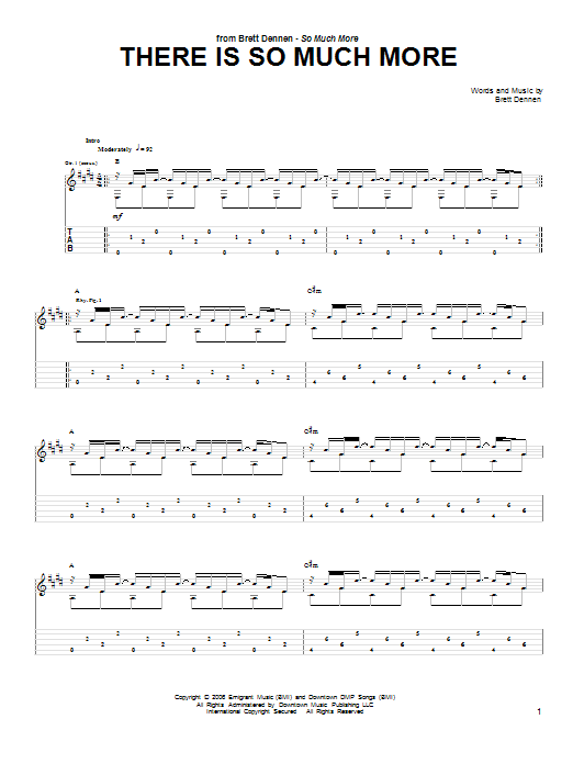 Brett Dennen There Is So Much More sheet music notes and chords arranged for Guitar Tab