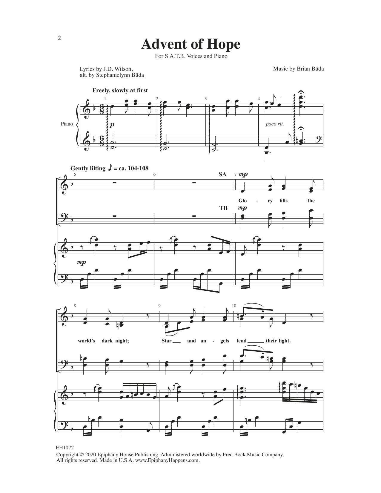 Brian Büda Advent Of Hope sheet music notes and chords arranged for SATB Choir