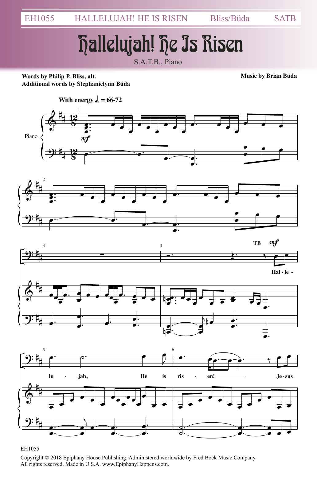 Brian Buda Hallelujah! He Is Risen sheet music notes and chords arranged for SATB Choir