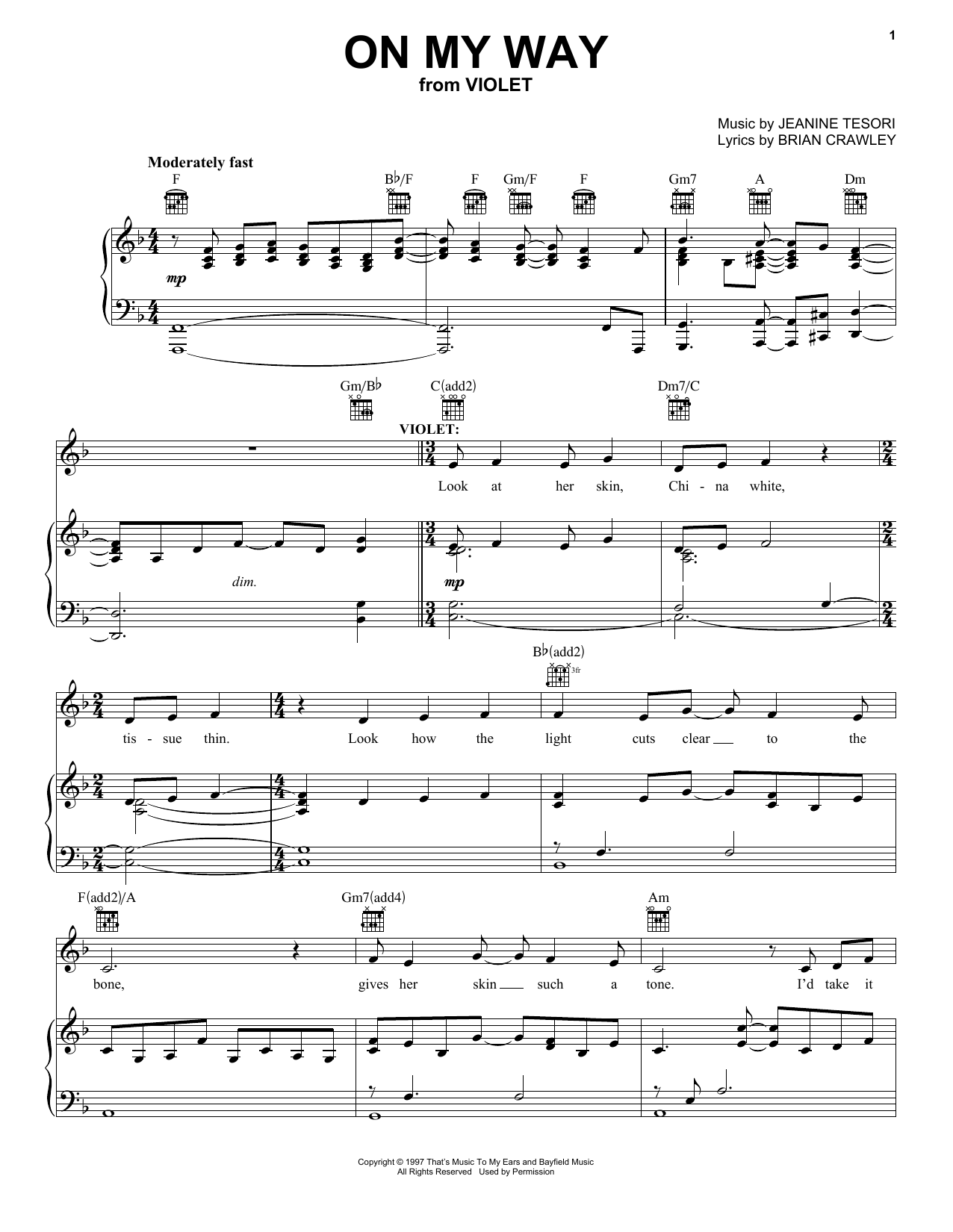 Brian Crawley On My Way sheet music notes and chords arranged for Piano, Vocal & Guitar Chords (Right-Hand Melody)