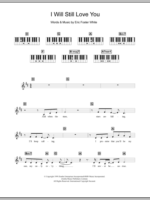 Britney Spears I Will Still Love You sheet music notes and chords arranged for Piano, Vocal & Guitar Chords