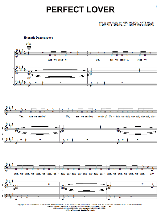 Britney Spears Perfect Lover sheet music notes and chords arranged for Piano, Vocal & Guitar Chords (Right-Hand Melody)