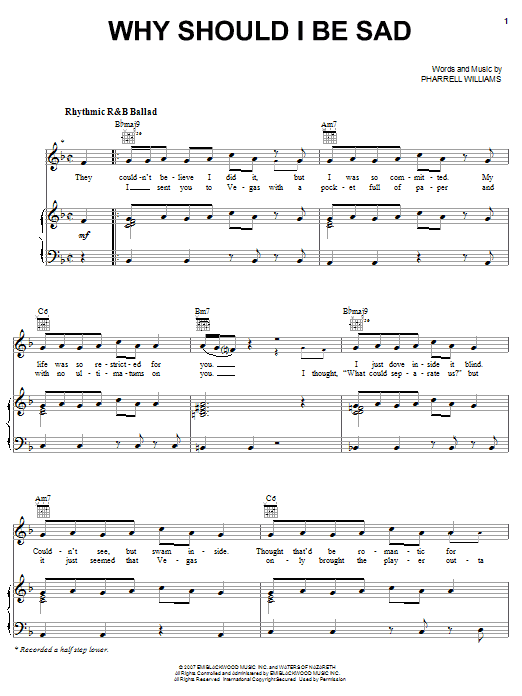 Britney Spears Why Should I Be Sad sheet music notes and chords arranged for Piano, Vocal & Guitar Chords (Right-Hand Melody)
