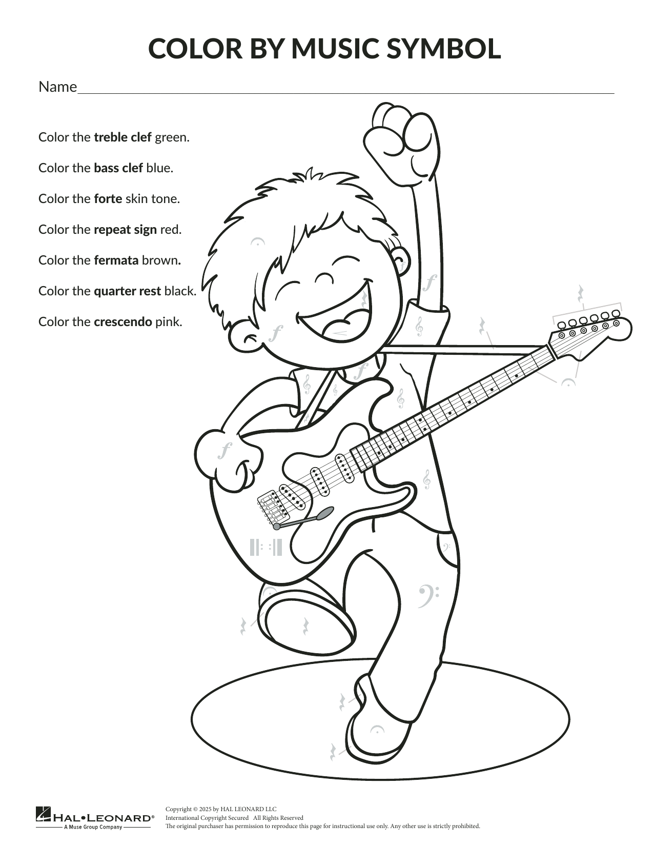 Brittany McCorriston Color By Music Symbol: General Music sheet music notes and chords arranged for Theory Worksheet