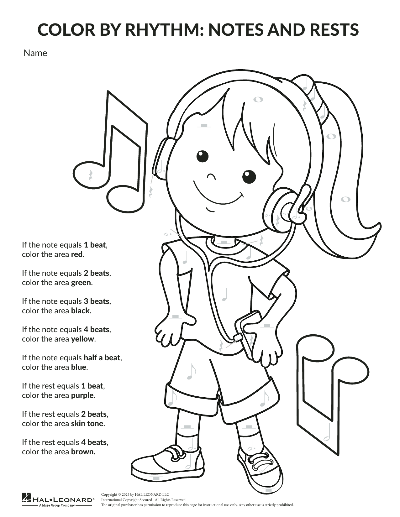 Brittany McCorriston Color By Rhythm: General Music sheet music notes and chords arranged for Theory Worksheet