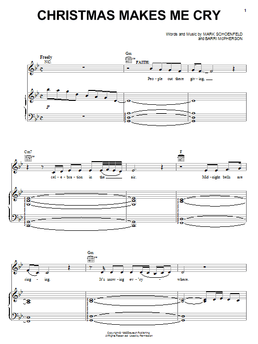 Brooklyn The Musical Christmas Makes Me Cry sheet music notes and chords arranged for Piano, Vocal & Guitar Chords (Right-Hand Melody)
