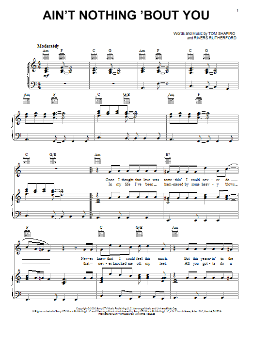 Brooks & Dunn Ain't Nothing 'Bout You sheet music notes and chords arranged for Guitar Chords/Lyrics