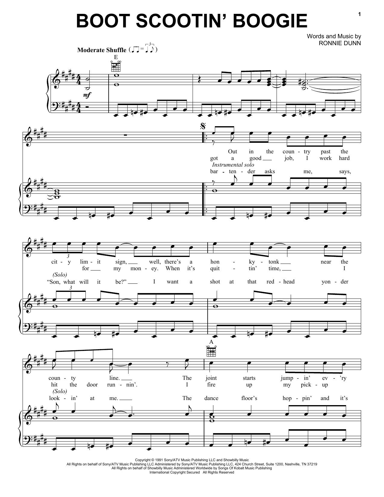 Brooks & Dunn Boot Scootin' Boogie sheet music notes and chords arranged for ChordBuddy