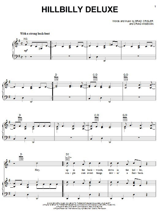 Brooks & Dunn Hillbilly Deluxe sheet music notes and chords arranged for Piano, Vocal & Guitar Chords (Right-Hand Melody)