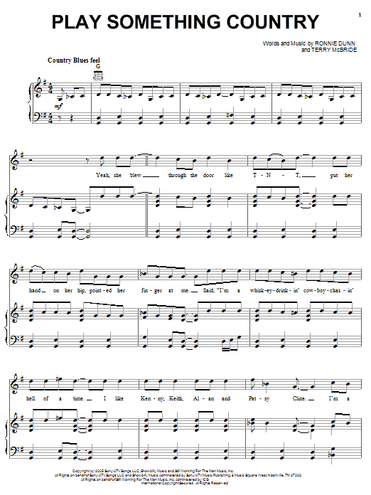 Brooks & Dunn Play Something Country sheet music notes and chords arranged for Piano, Vocal & Guitar Chords (Right-Hand Melody)