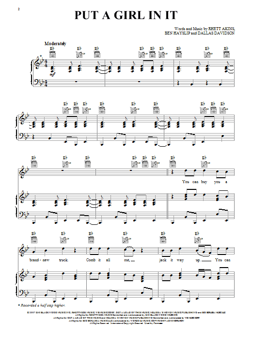 Brooks & Dunn Put A Girl In It sheet music notes and chords arranged for Piano, Vocal & Guitar Chords (Right-Hand Melody)