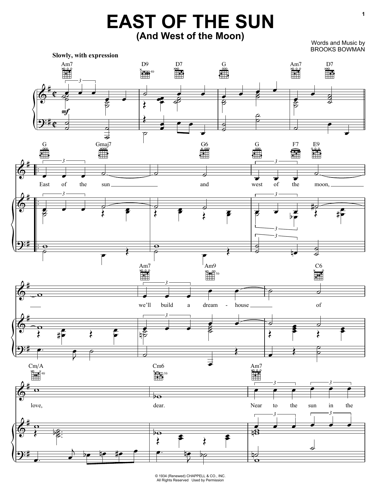 Frank Sinatra East Of The Sun (And West Of The Moon) sheet music notes and chords arranged for Lead Sheet / Fake Book