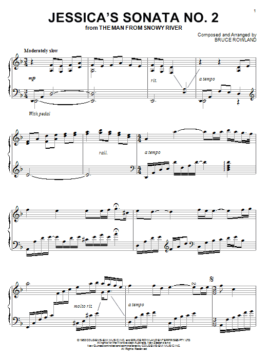 Bruce Rowland Jessica's Sonata No. 2 sheet music notes and chords arranged for Piano Solo