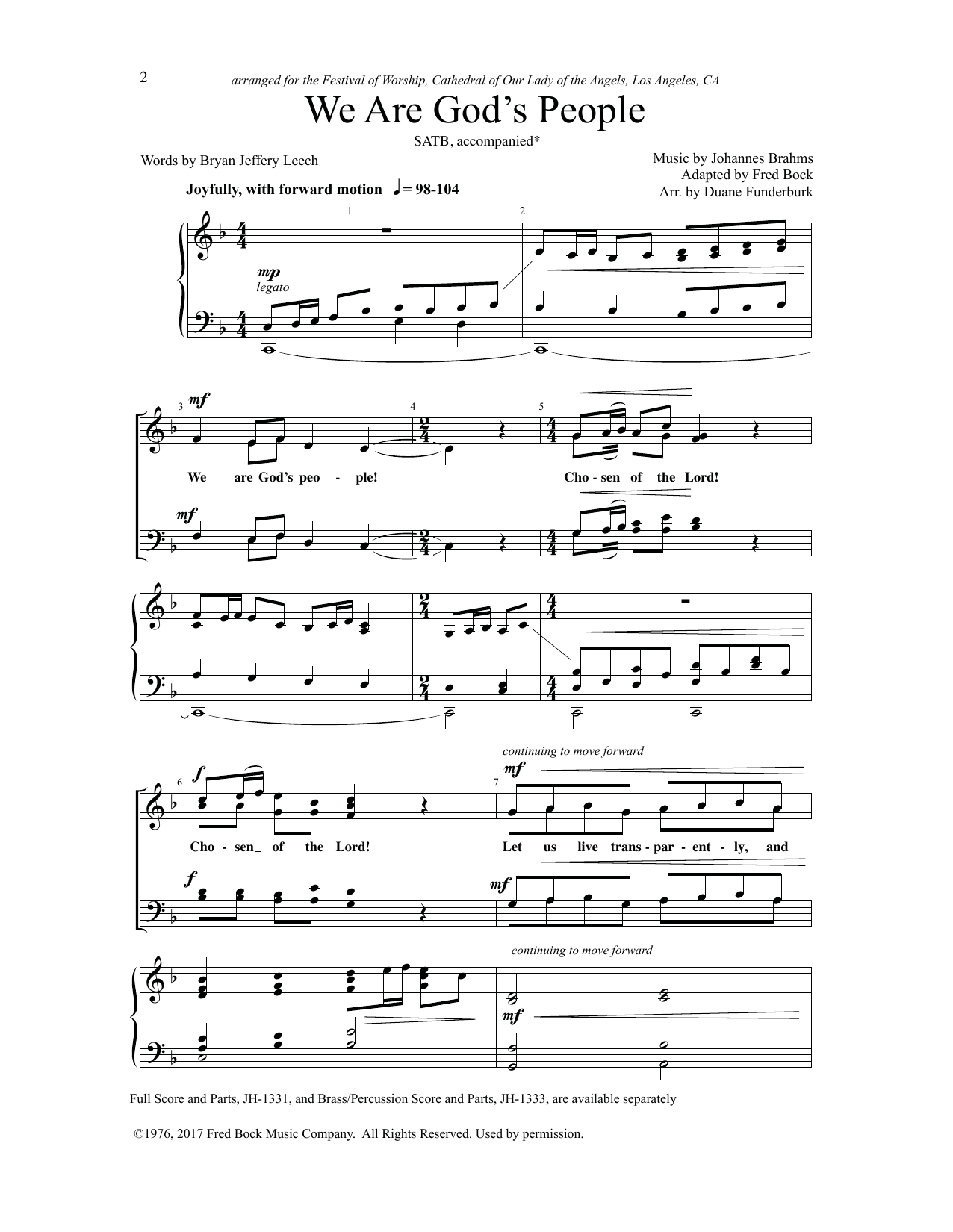 Bryan Jeffery Leech We Are God's People sheet music notes and chords arranged for SATB Choir