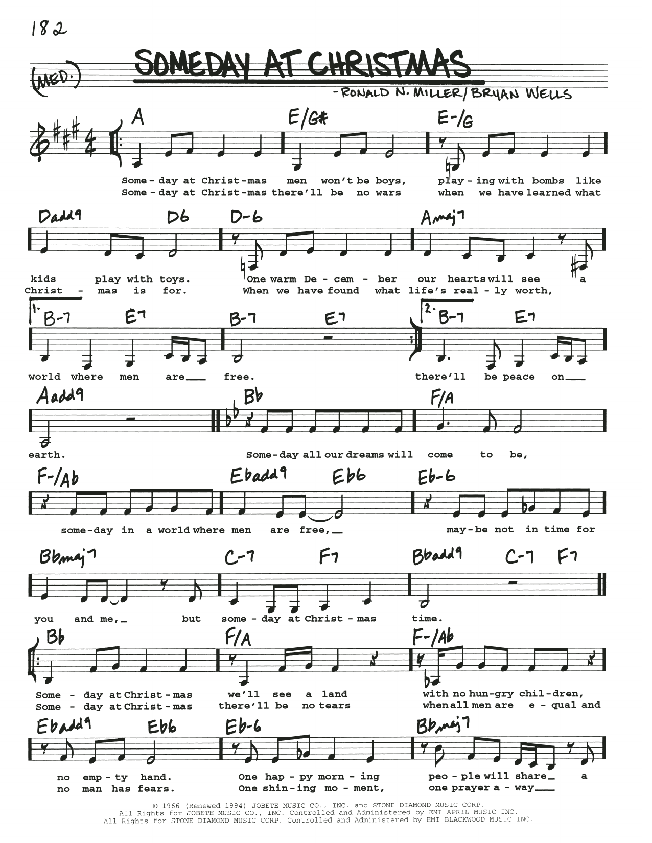Bryan Wells Someday At Christmas sheet music notes and chords arranged for Real Book – Melody, Lyrics & Chords