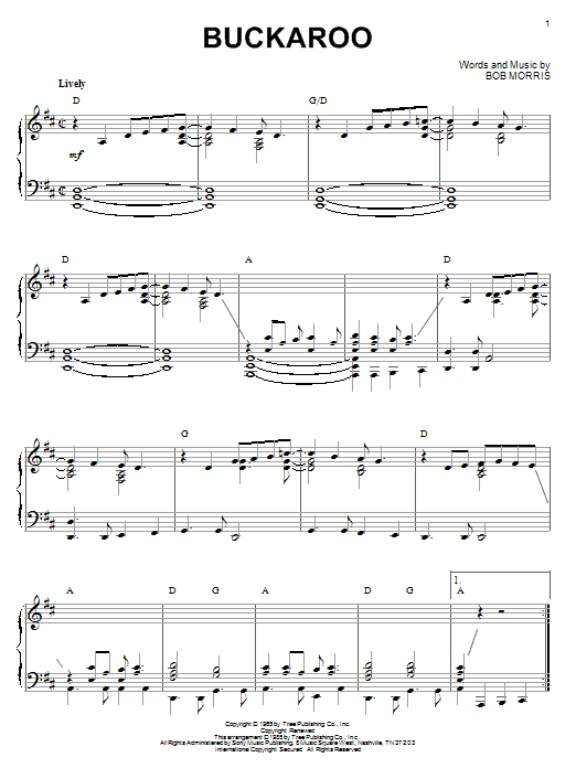 Buck Owens Buckaroo sheet music notes and chords arranged for Piano Solo