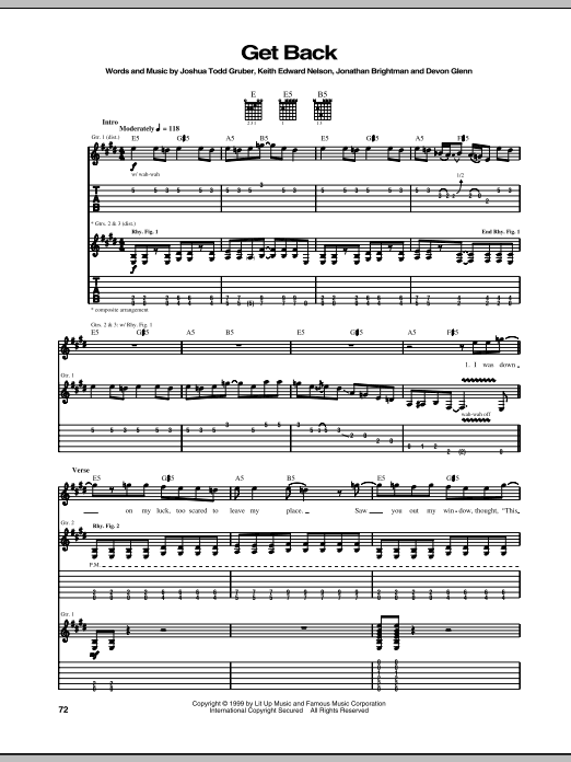 Buckcherry Get Back sheet music notes and chords arranged for Guitar Tab