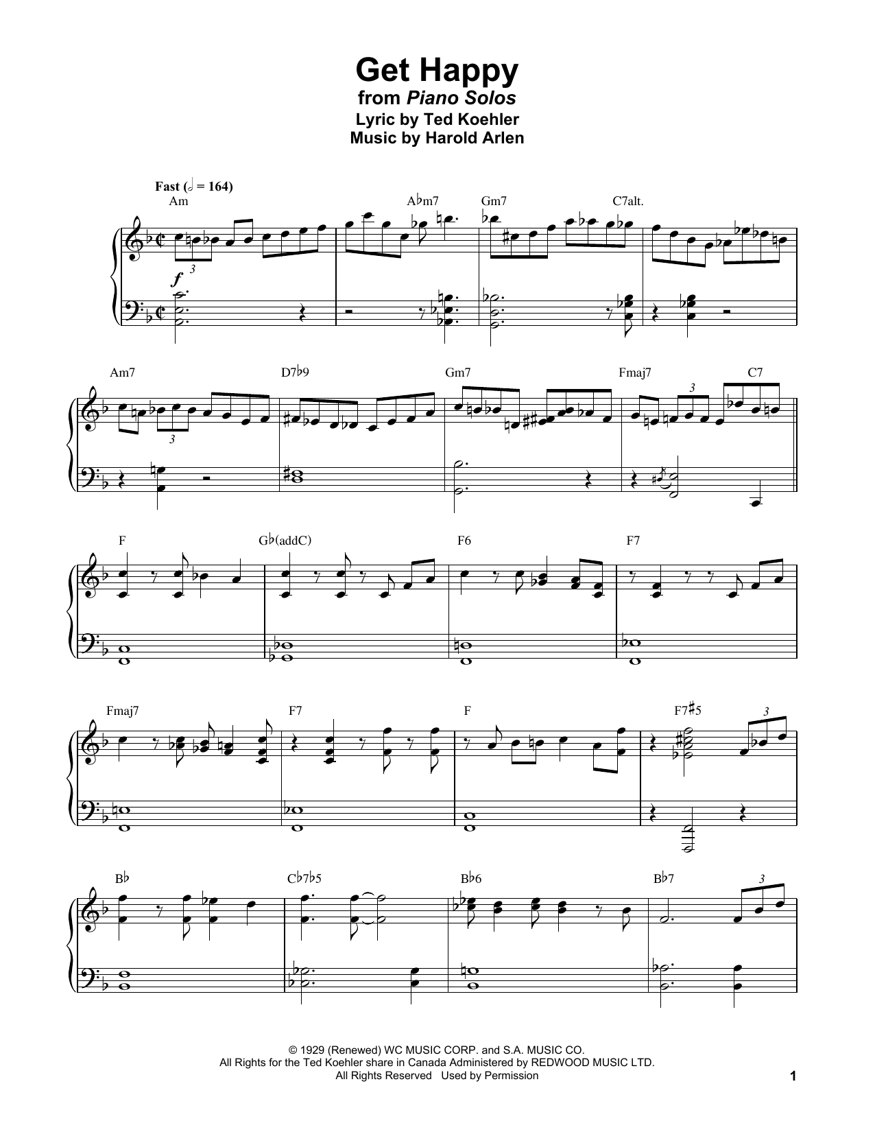 Bud Powell Get Happy sheet music notes and chords arranged for Piano Transcription