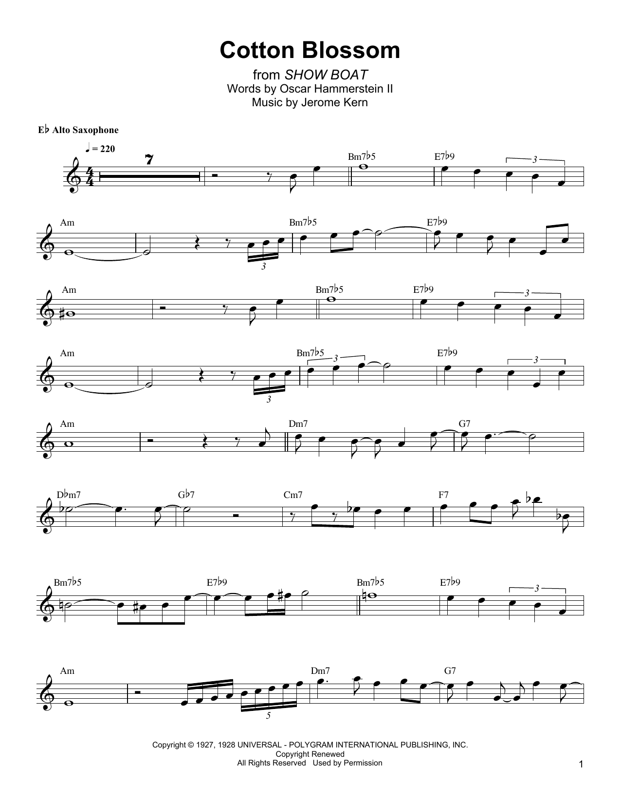 Bud Shank Cotton Blossom sheet music notes and chords arranged for Alto Sax Transcription