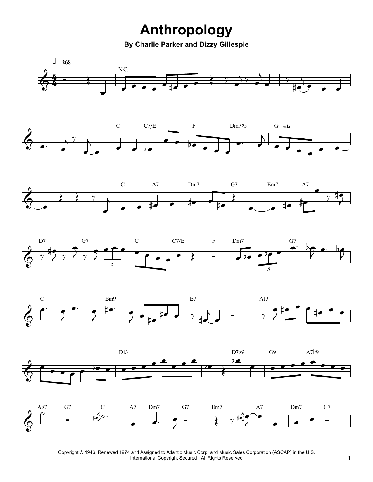 Buddy DeFranco Anthropology sheet music notes and chords arranged for Clarinet Transcription