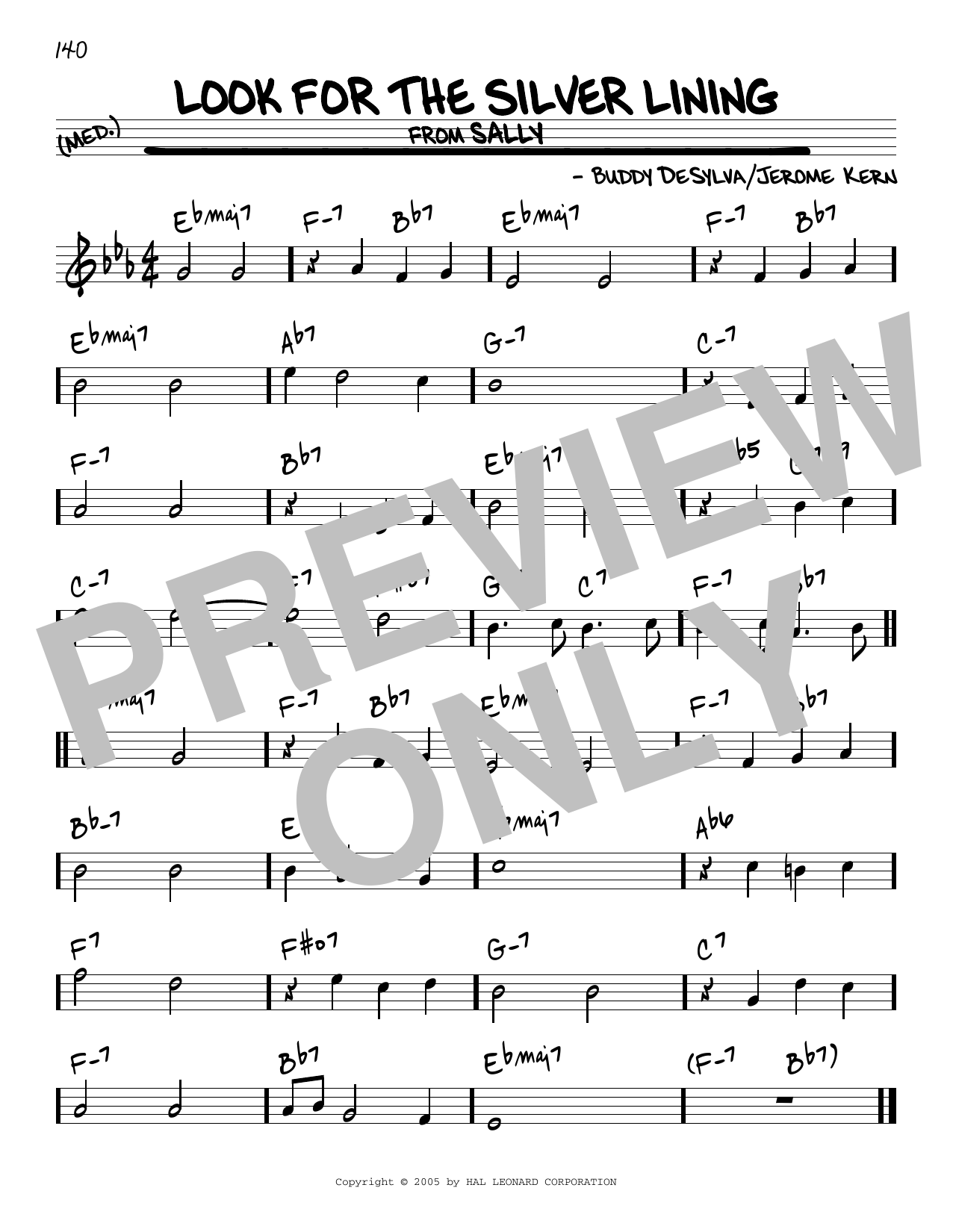 Buddy DeSylva Look For The Silver Lining sheet music notes and chords arranged for Real Book – Melody & Chords