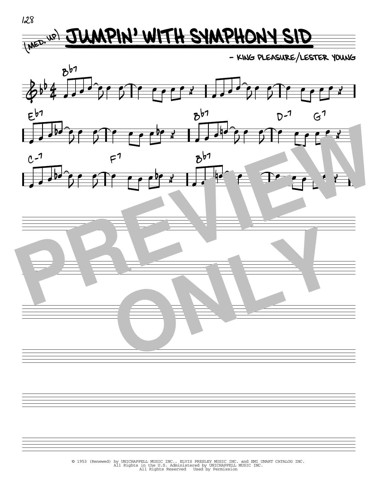 Buddy Feyne Jumpin' With Symphony Sid sheet music notes and chords arranged for Lead Sheet / Fake Book