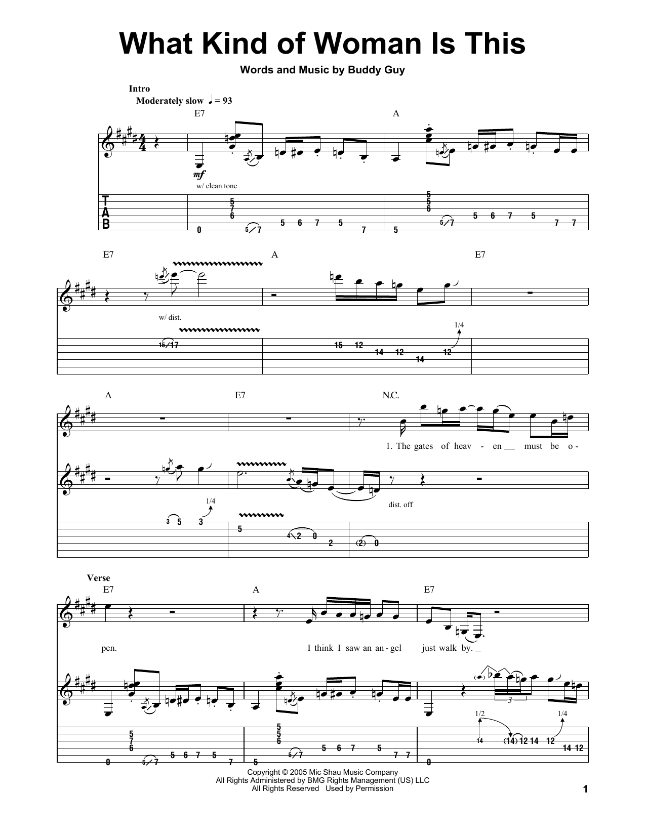 Buddy Guy What Kind Of Woman Is This sheet music notes and chords arranged for Guitar Tab (Single Guitar)