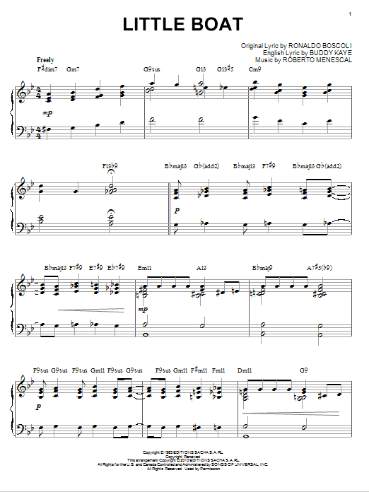 Buddy Kaye Little Boat [Jazz version] (arr. Brent Edstrom) sheet music notes and chords arranged for Piano Solo