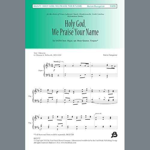 Easily Download Burton Bumgarner Printable PDF piano music notes, guitar tabs for  SATB Choir. Transpose or transcribe this score in no time - Learn how to play song progression.