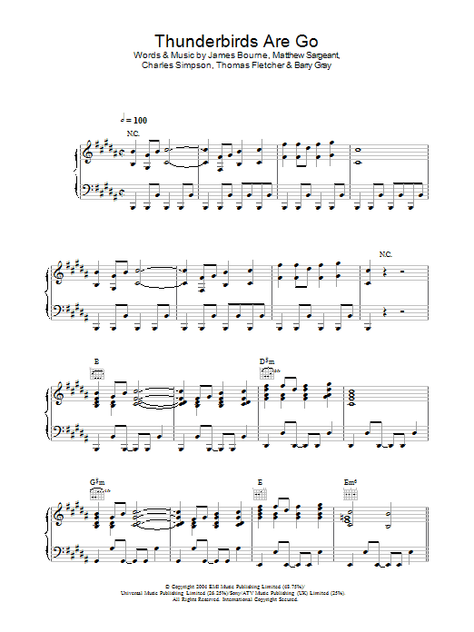 Busted Thunderbirds Are Go sheet music notes and chords arranged for Lead Sheet / Fake Book