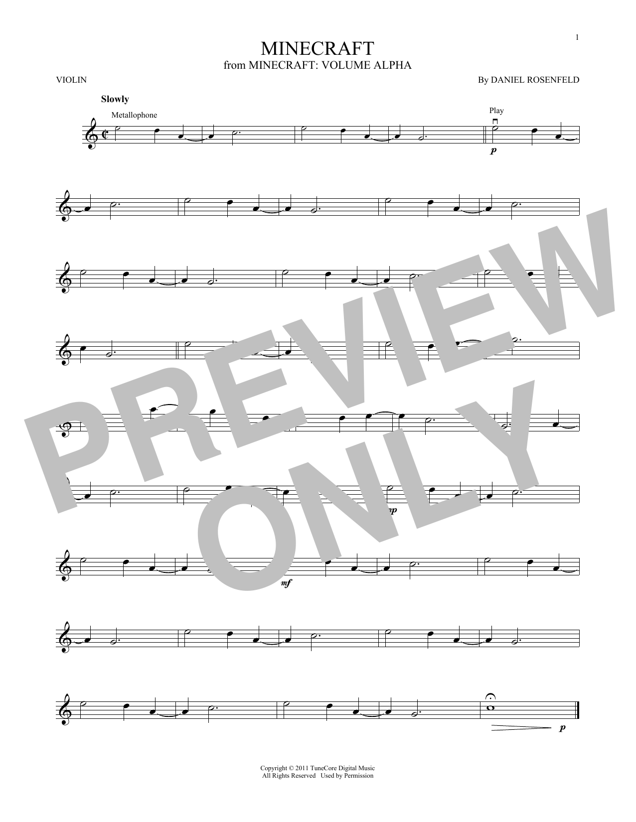 C418 Minecraft sheet music notes and chords arranged for French Horn Solo