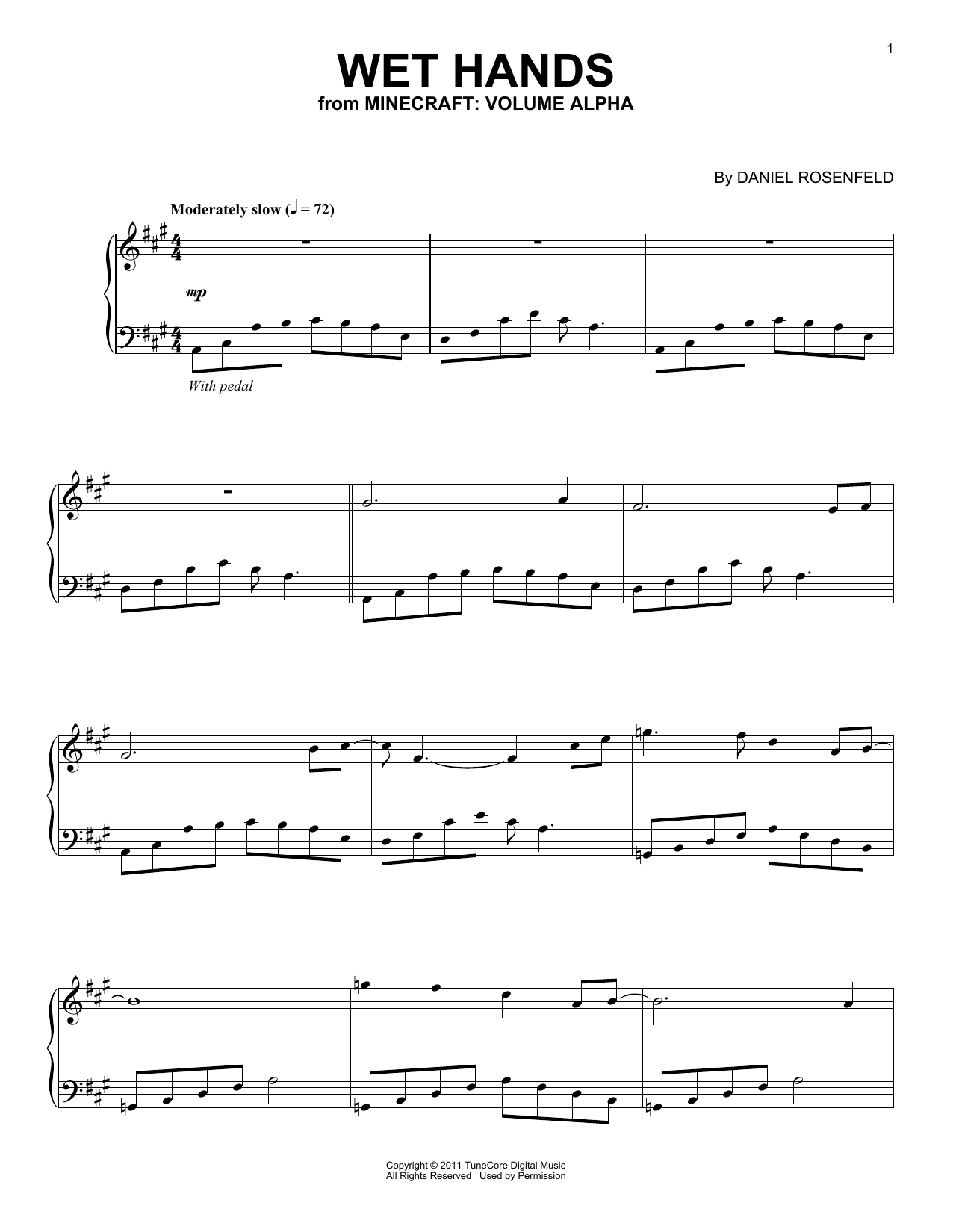 C418 Wet Hands (from Minecraft) sheet music notes and chords arranged for Clarinet Solo
