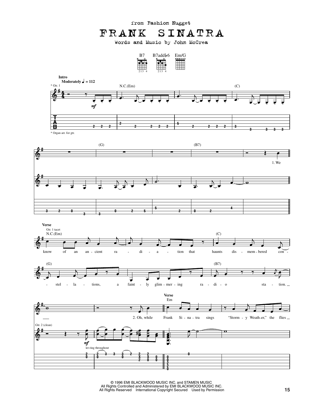 Cake Frank Sinatra sheet music notes and chords arranged for Guitar Tab