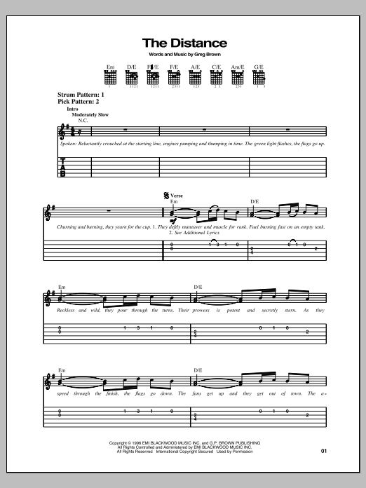 Cake The Distance sheet music notes and chords arranged for Guitar Tab