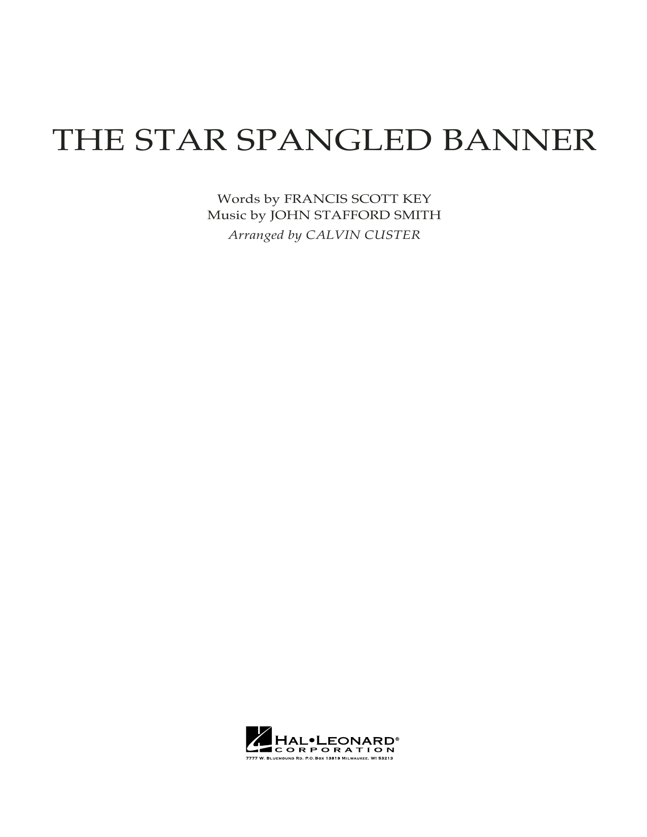 Calvin Custer The Star Spangled Banner - Conductor Score (Full Score) sheet music notes and chords arranged for Full Orchestra