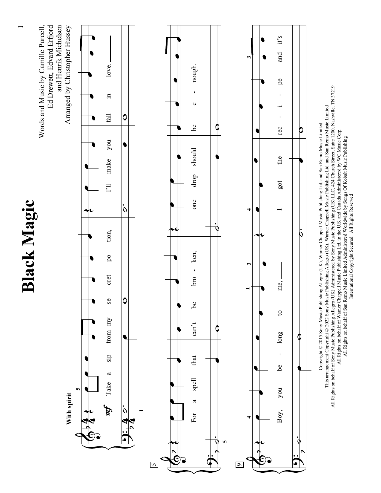 Camille Purcell Black Magic (arr. Christopher Hussey) sheet music notes and chords arranged for Educational Piano