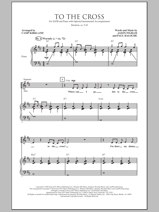 Camp Kirkland To The Cross sheet music notes and chords arranged for SATB Choir